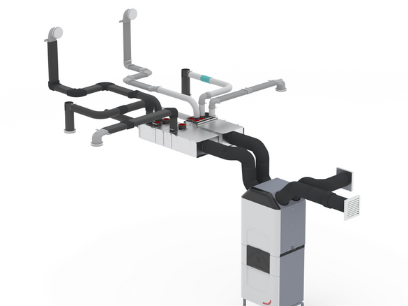 Rendering Zehnder ComfoClime 36 Comfortable indoor ventilation Angled view